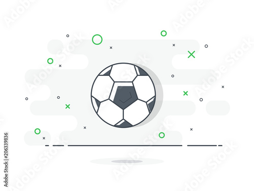 Fototapeta Naklejka Na Ścianę i Meble -  Soccer / football ball. Trendy flat vector on white background.