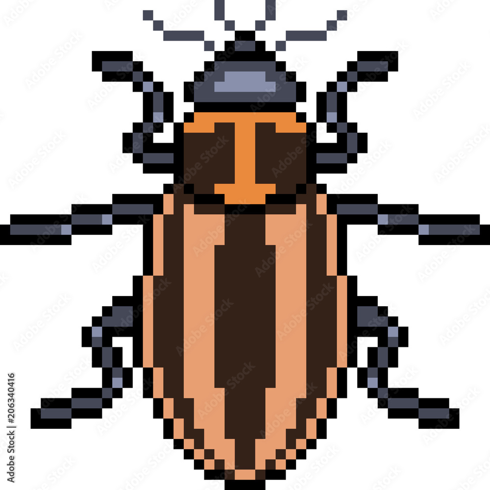 Fototapeta premium vector pixel art beetle