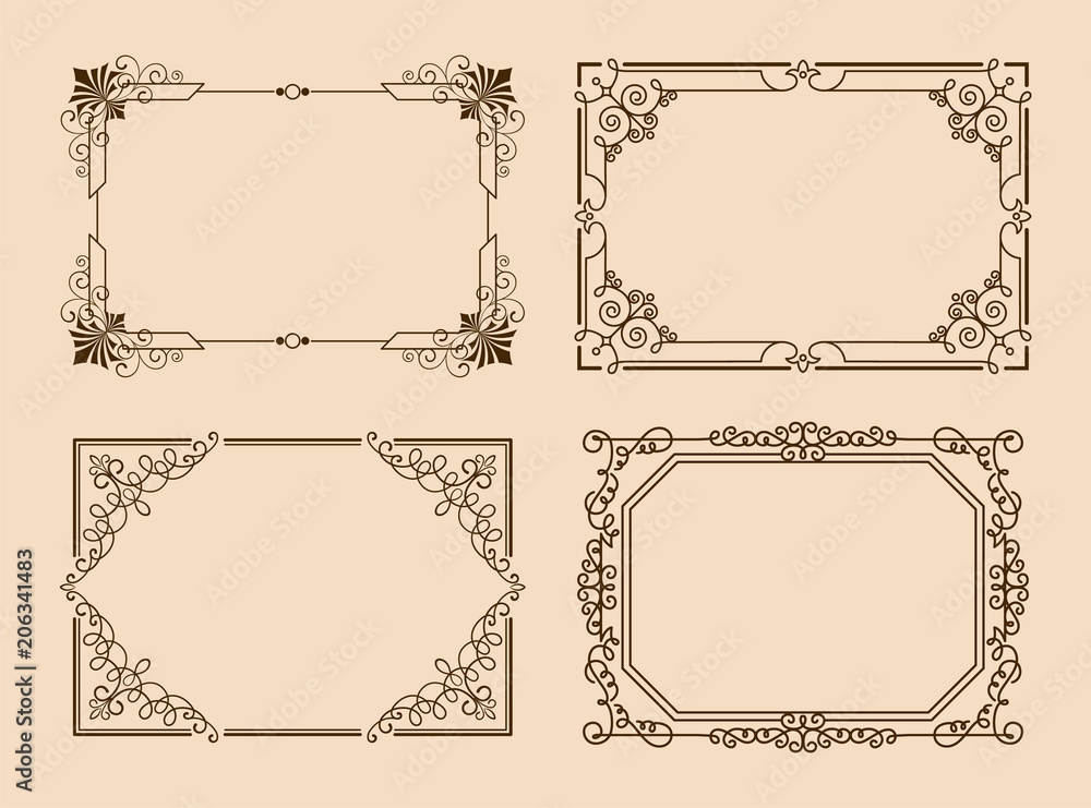 Rectangular Borders with Curved Elements and Lines Rectangular Borders with Curved Elements and Lines