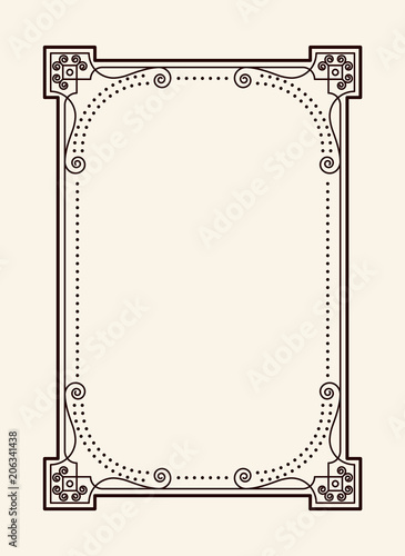 Old Vintage Frame with Cut Angles and Thin Swirls