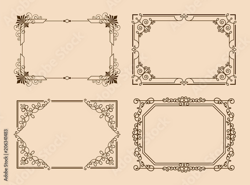 Rectangular Borders with Curved Elements and Lines