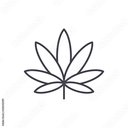 Cannabis line icon, vector illustration. Cannabis flat concept sign.