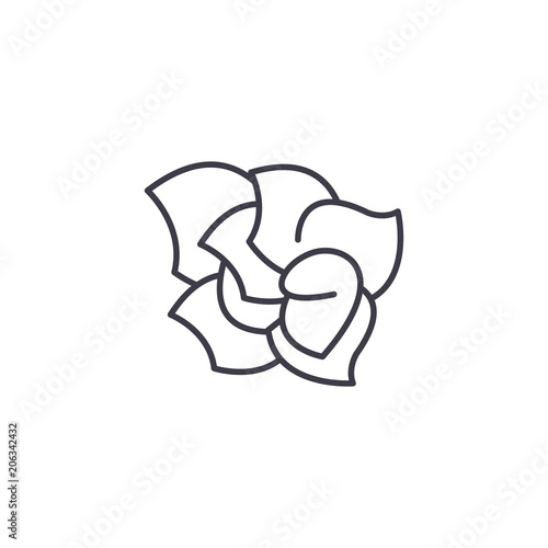 Gardenia line icon, vector illustration. Gardenia flat concept sign.