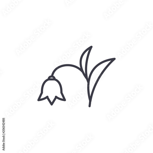 Harebell line icon, vector illustration. Harebell flat concept sign.