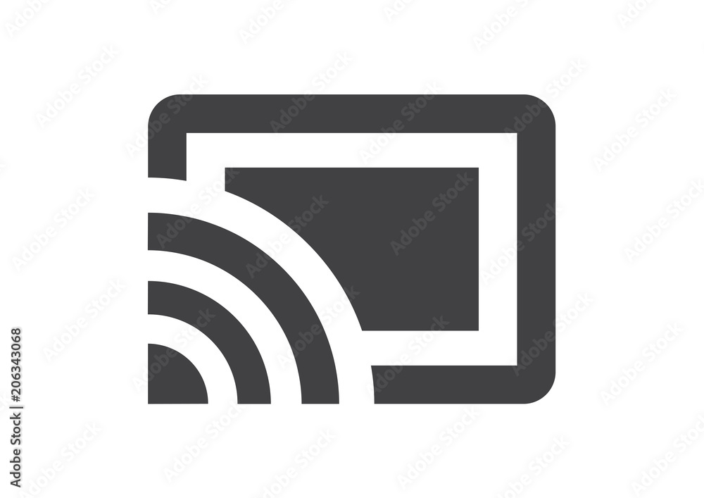 kapsel basen trolley bus chromecast icon. screencast mobile app button Stock Vector | Adobe Stock