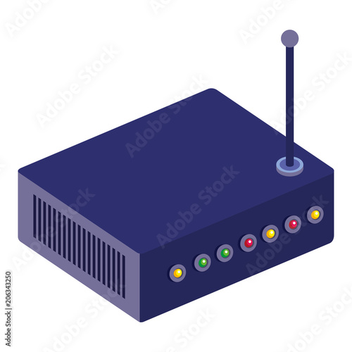 router device isometric icon vector illustration design