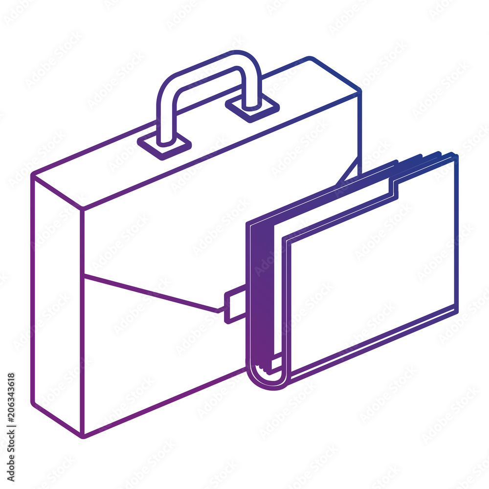 portfolio briefcase with folder isometric vector illustration design portfolio briefcase with folder isometric vector illustration design