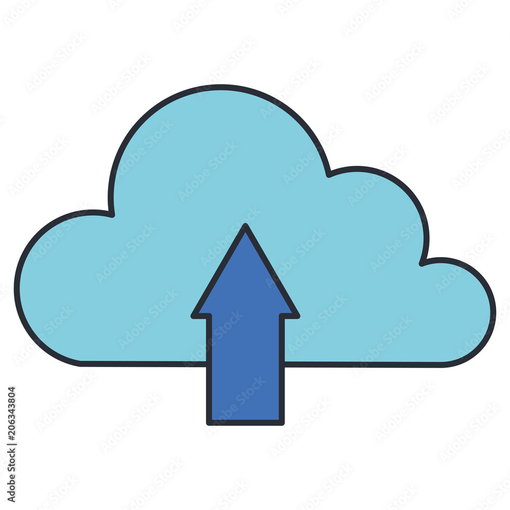 cloud computing with arrow upload vector illustration design cloud computing with arrow upload vector illustration design