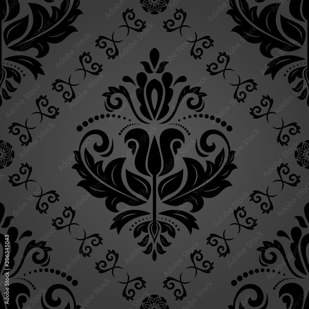 Orient classic dark pattern. Seamless abstract background with repeating elements. Orient background