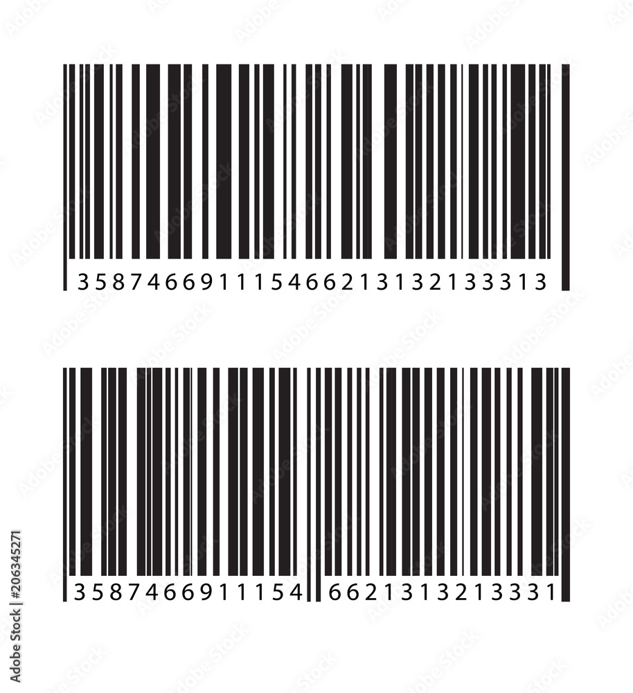 Pair of bar code labels. Vector illustration. Pair of bar code labels. Vector illustration.