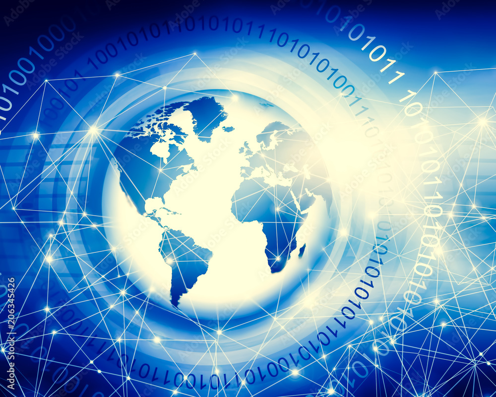 Best Internet Concept of global business. Globe, glowing lines on technological background. Wi-Fi, rays, symbols Internet, 3D illustration Best Internet Concept of global business. Globe, glowing lines on technological background. Wi-Fi, rays, symbols Internet, 3D illustration