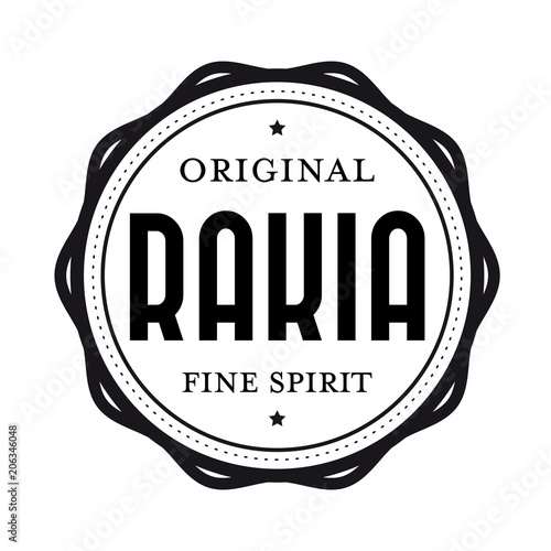 Original Rakia vintage stamp