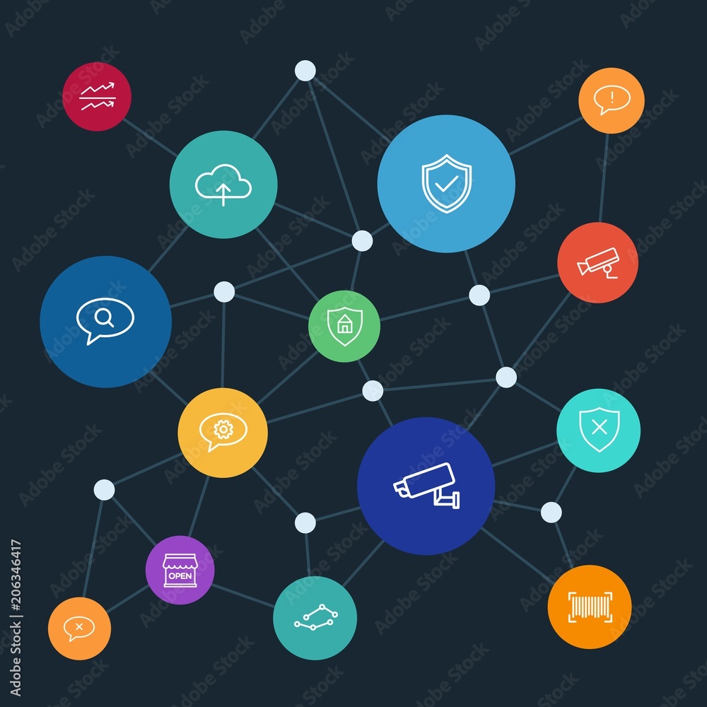 Abstract background with polygonal connected lines. Set of networking, charts, chat and messenger, security, shopping outline icons. Can be use for websites, mobile apps, presentations. Abstract background with polygonal connected lines. Set of networking, charts, chat and messenger, security, shopping outline icons. Can be use for websites, mobile apps, presentations.