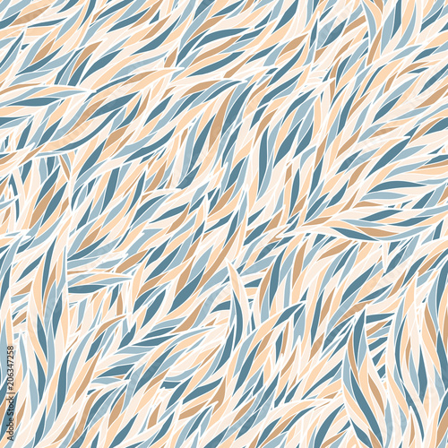 Seamless abstract hand-drawn waves pattern, wavy background.