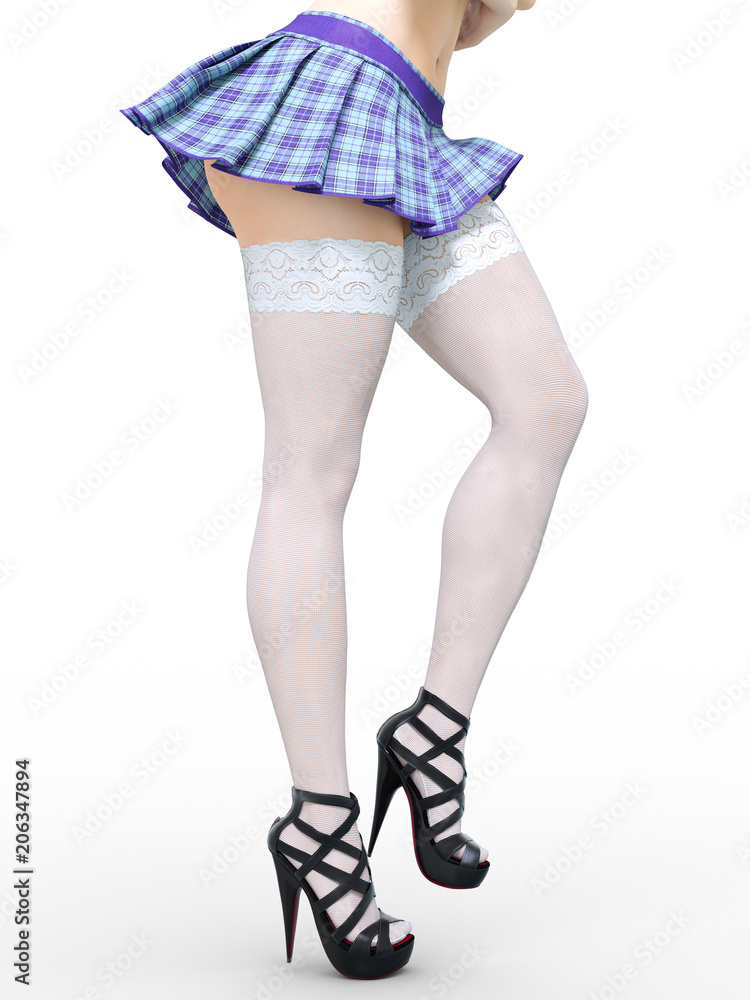 Beautiful long slender sexy female legs short skirt cage and stockings.Beautiful underwear collection.Provocative liberated pose.3D rendering.Isolate.Conceptual fashion art.
Beautiful long slender sexy female legs short skirt cage and stockings.Beautiful underwear collection.Provocative liberated pose.3D rendering.Isolate.Conceptual fashion art.
