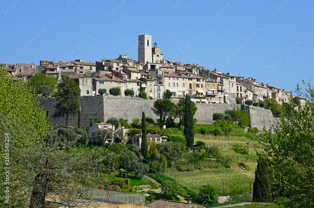 Landscape view of the historic village of Saint Paul de Vence in France