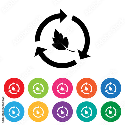 Recycling symbol icon set photo