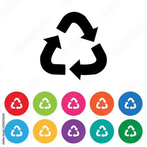 Recycling symbol icon set