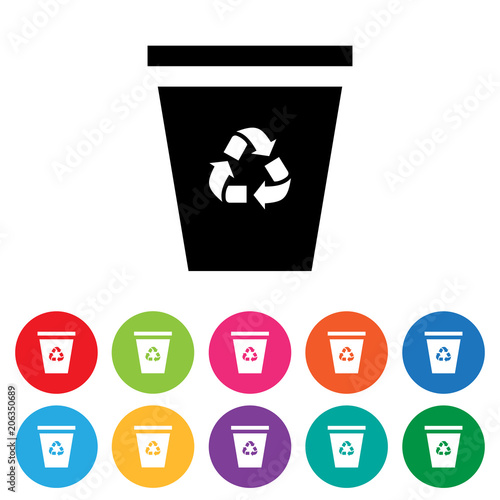 Recycling symbol icon set