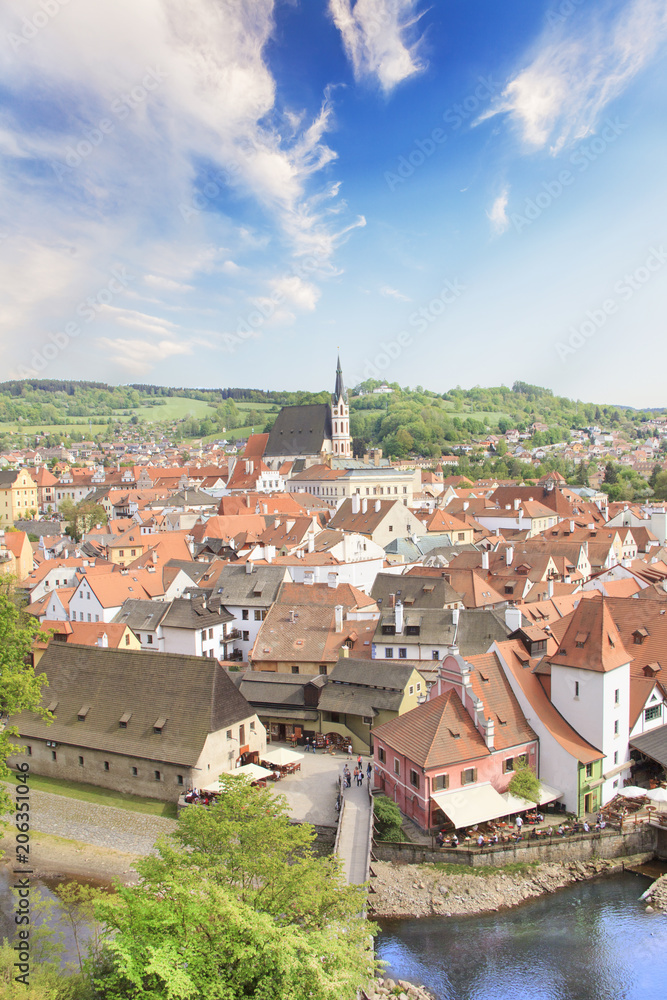 Fototapeta premium Nice view of the historic center of Cesky Krumlov, Czech Republic