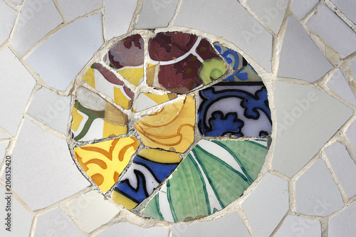 Fotografie, Obraz Barcelona, random mosaic pattern