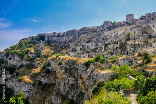 Sassi di Matera, landscape view on italian ancient cave town