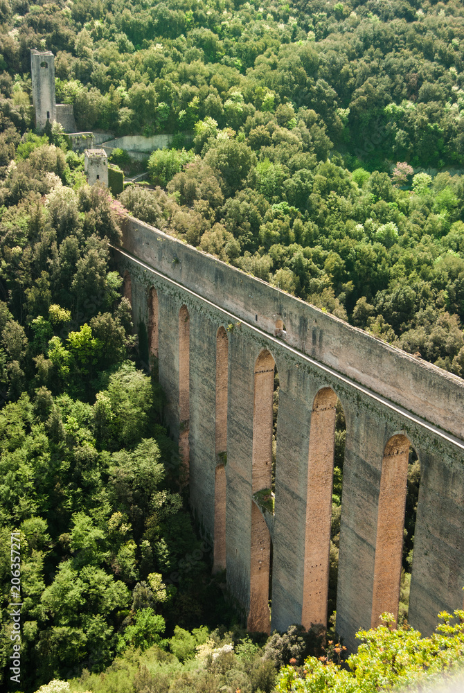 Roman aqueduct called.Ponte delle Torri in Spoleto
