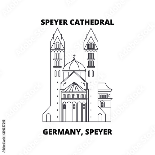Germany, Speyer, Speyer Cathedral line icon, vector illustration. Germany, Speyer, Speyer Cathedral linear concept sign