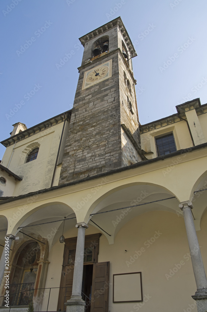 Bell tower of the Collegiata Church in Varallo Sesia