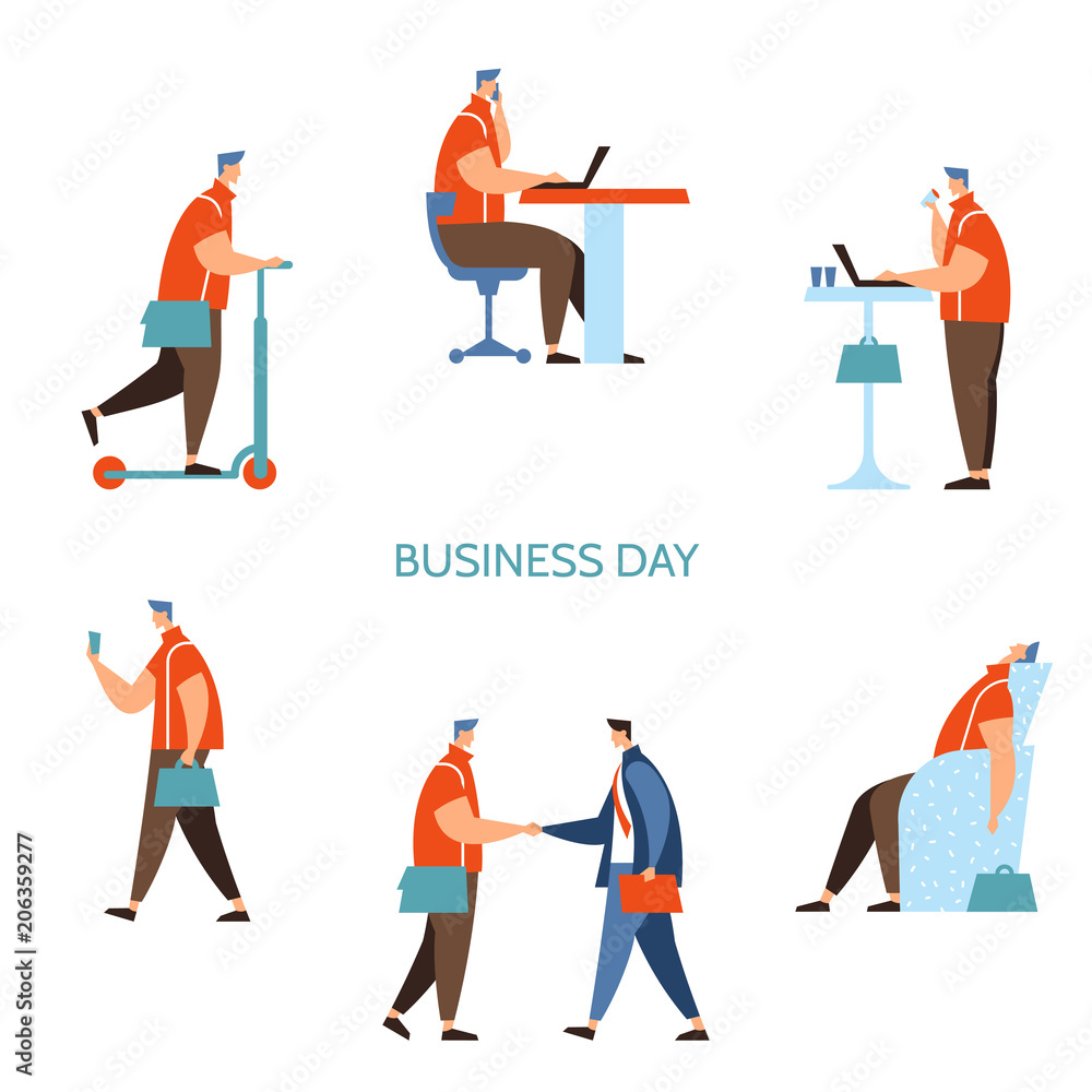 Vector illustration of a businessman's lifestyle Vector illustration of a businessman's lifestyle