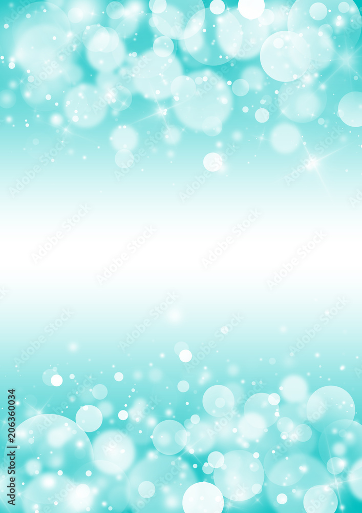 Green glitter sparkles rays lights bokeh Festive Elegant abstract background.