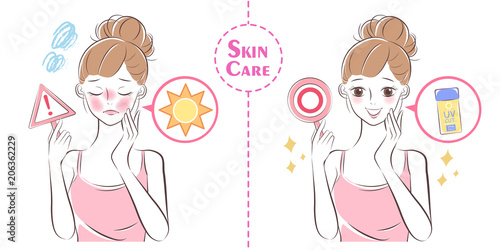 woman with sun protection