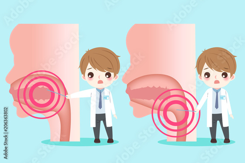doctor with oral cancer concept