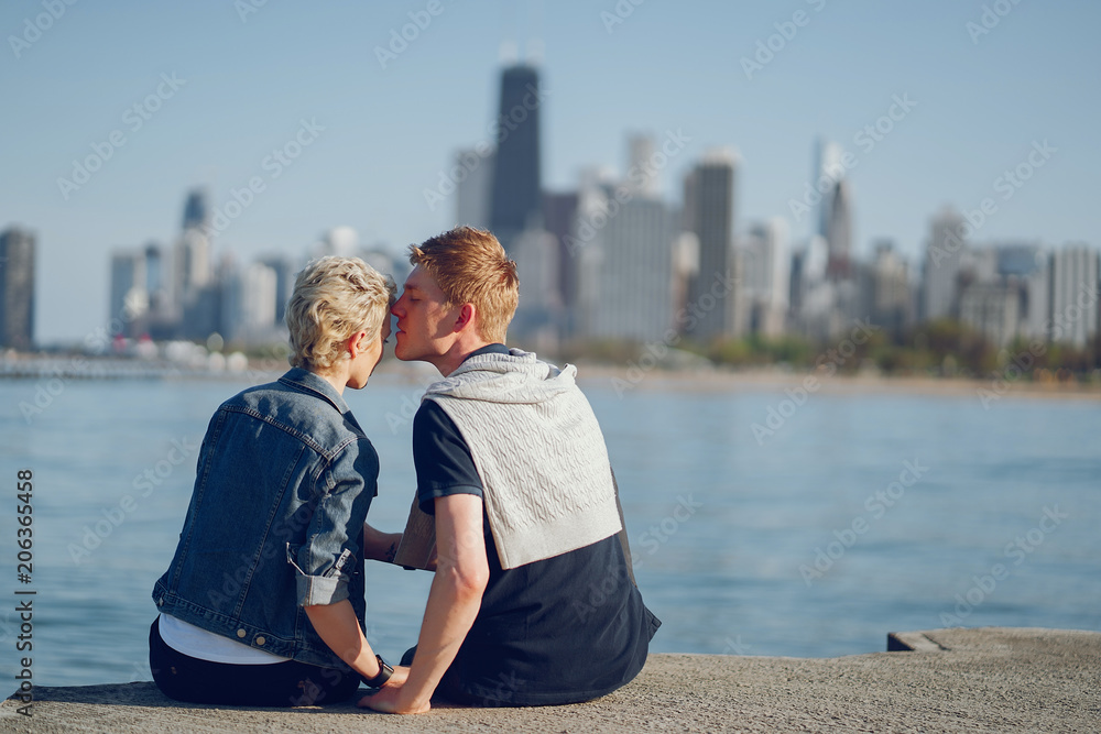Fototapeta premium stylish american family