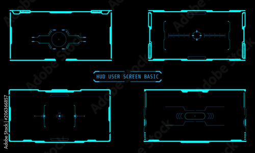 HUD Abstract Futuristic User Screen Interface Panel Elements Monitor Vector