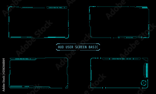 HUD Abstract Futuristic Element User Screen Control Inteface Monitor Panel Vector photo
