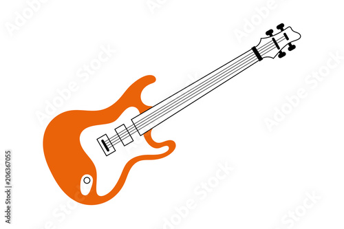 Bass Gitarre - Icon Symbol Piktogramm Bildmarke grafisches Element - Web Druck - Vektor - orange