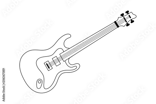 Bass Gitarre - Icon Symbol Piktogramm Bildmarke grafisches Element - Web Druck - Vektor - schwarz - outline