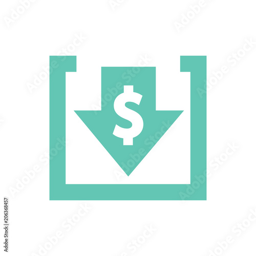 Cost reduction icon. Image isolated on white background. Vector illustration