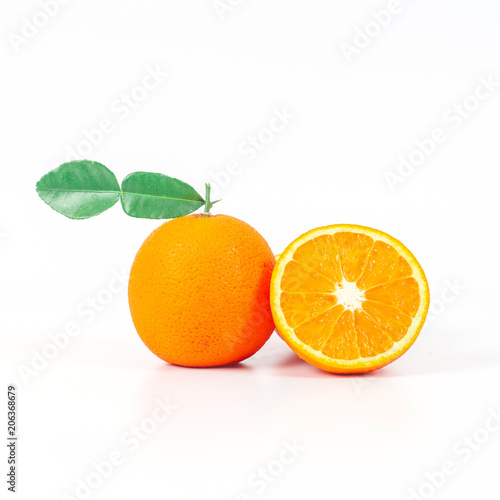 orange fruit on white background isolate.