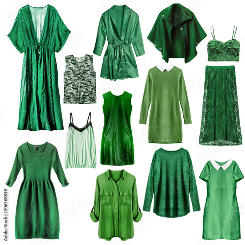 Green clothes isolated