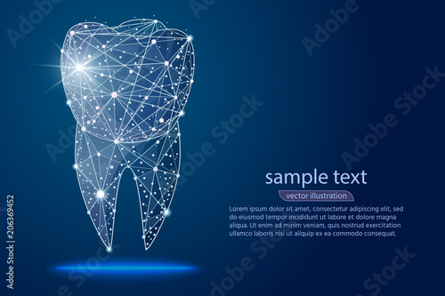 Tablou canvas abstract design dental dental clinic, logo low poly wireframe