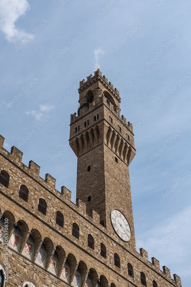 Palazzo Vecchio, the town hall of Florence, Italy.