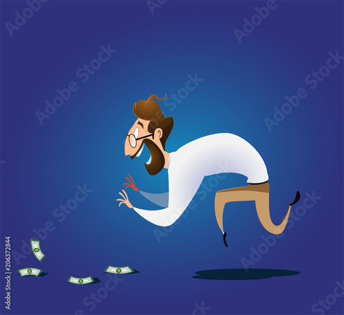 Vector illustration on finding easy money