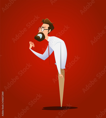 businessman angry, yell crazy. vector