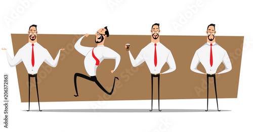 Small set of vector businessman design on process gestures