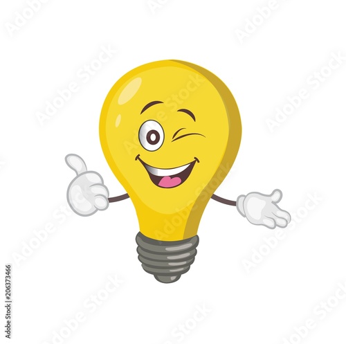 cute light bulb character. vector illustration