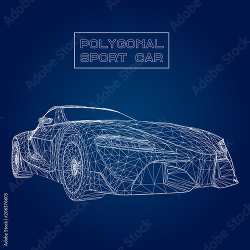 Abstract Creative concept vector background of 3d car model. Sports car.