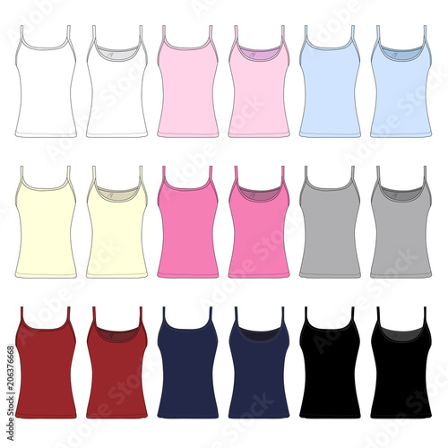 Obraz na plátne Vector template for Women's Camisole style tank tops