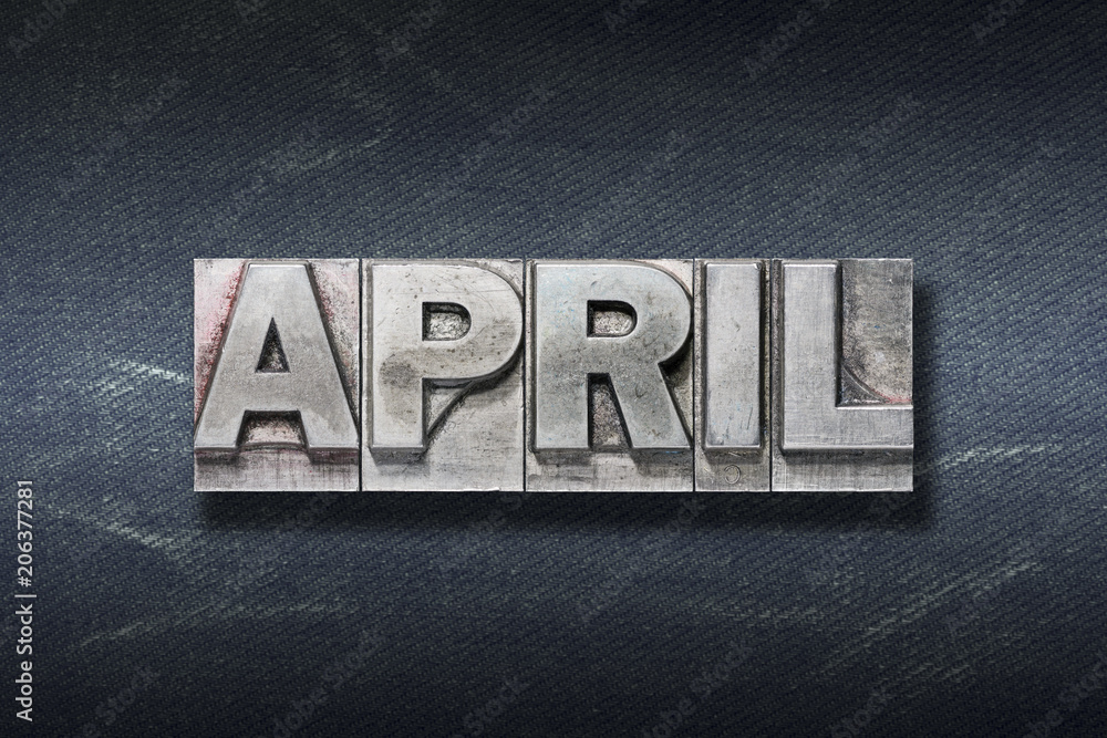 Naklejka premium April word den